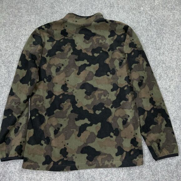 Sweater Mens  M Green Black Camo 1/4 Zip Pull Over Outdoors Sweatshirt Casual - Picture 8 of 10